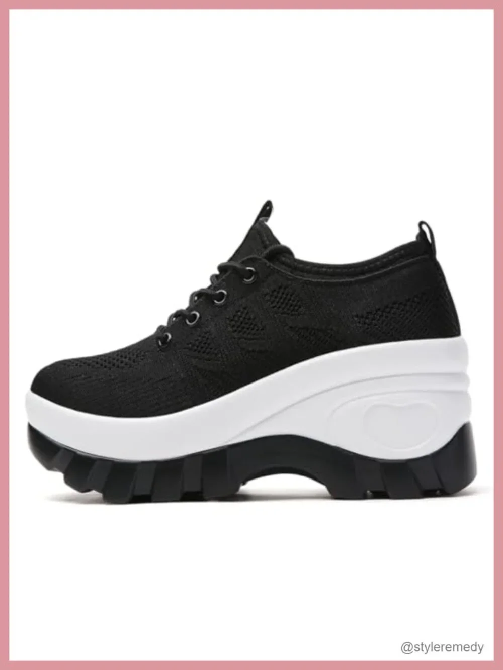 Women's Chunky Platform Orthopedic Walking Shoes Knitted Breathable Lace Up